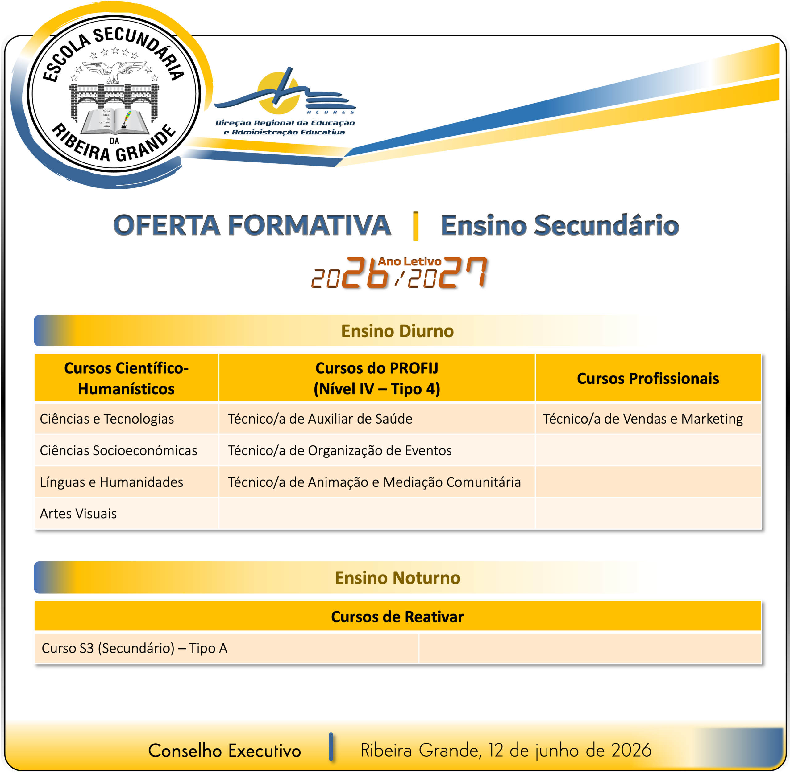 Imagem de Oferta Formativa para 2026/2027