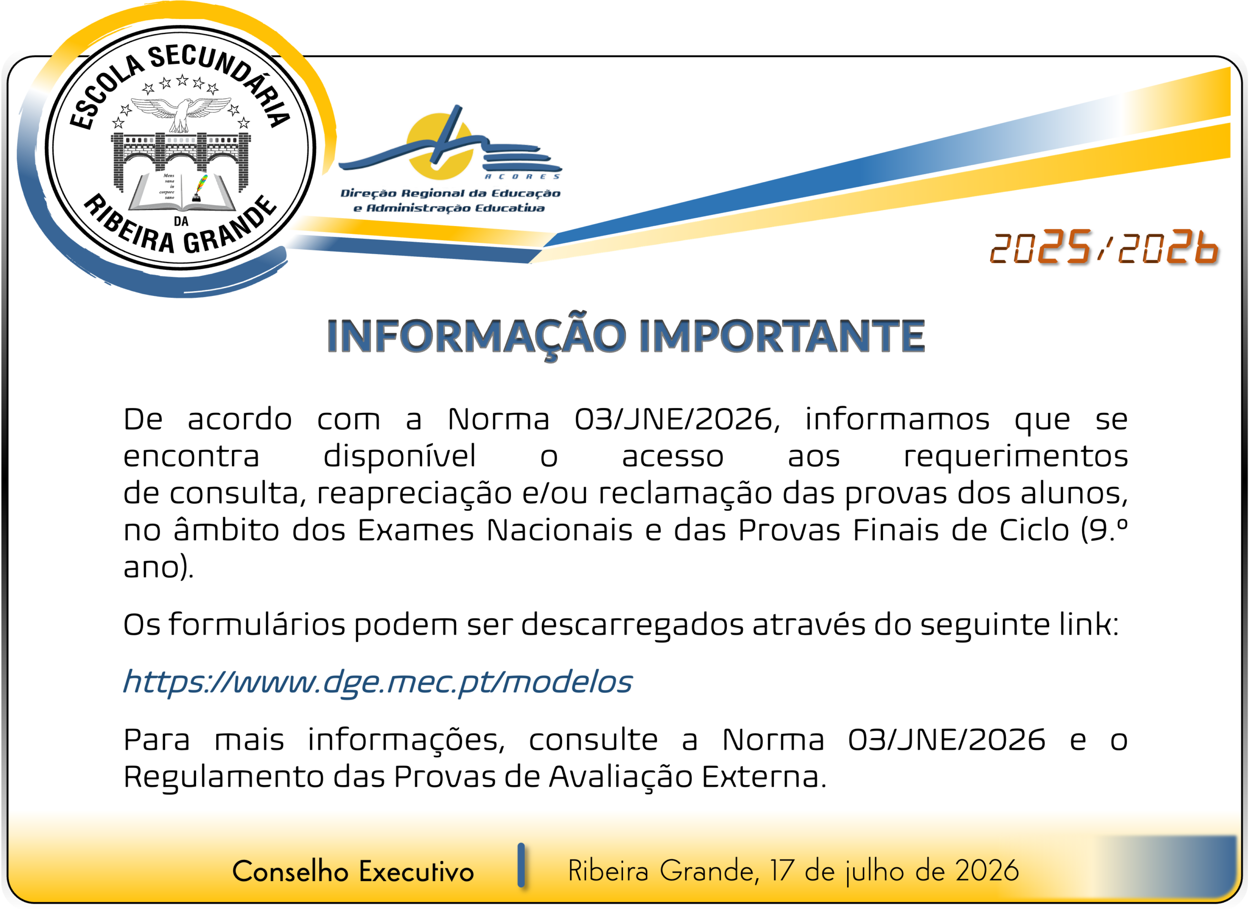 Imagem de INFORMAÇÃO IMPORTANTE