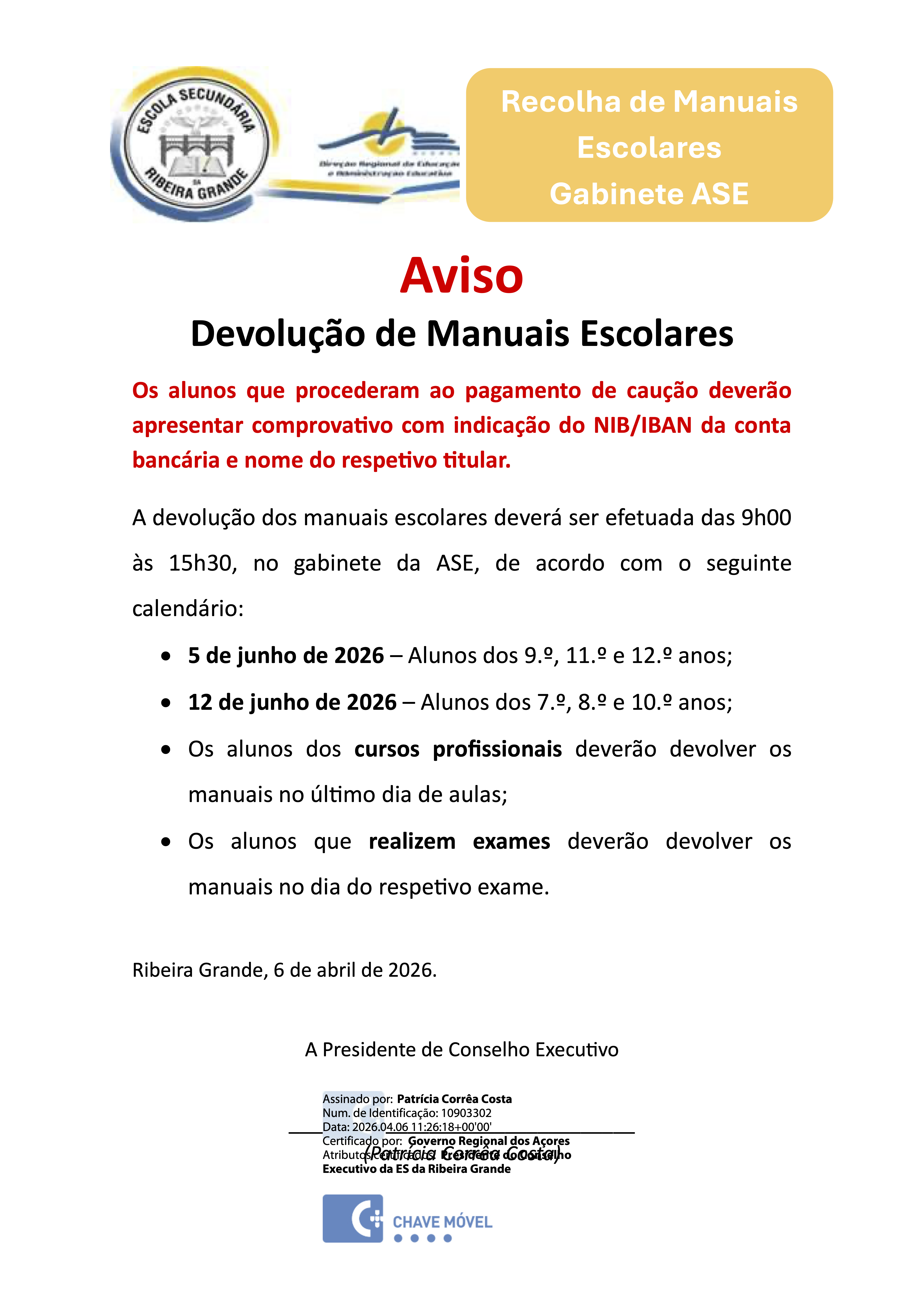 Imagem de Devolução de Manuais Escolares